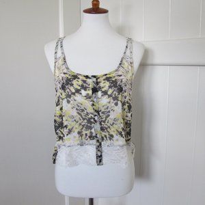 3/$15 Love Squared | Cropped Lace Racerback Yellow